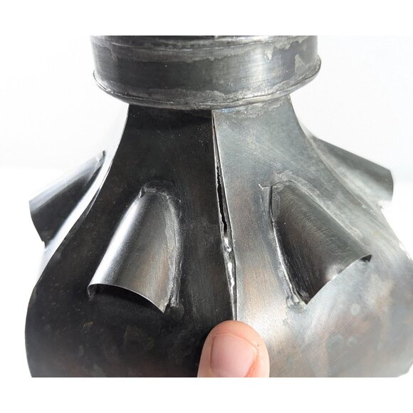 Vintage Moroccan metal pendant lantern, Small Ottoman Islamic porch foyer - Picture 7 of 10